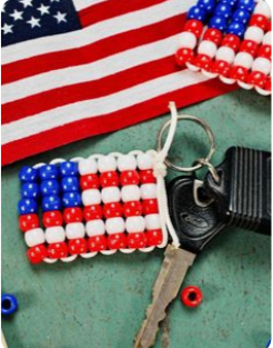 Beaded Flag Keychain Beaded Flag Keychain